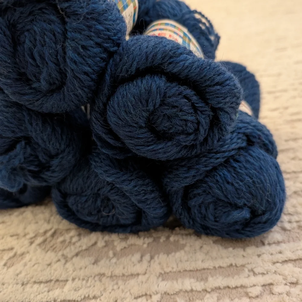 6 VTG Unger BRITANIA 100% Shetland Type WOOL YARN~Blue , 1 6/10 Oz, Kobalt- SALE